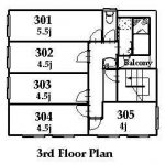 guesthouse sharehouse TACHIKAWA RETRO HOUSE floorplan3