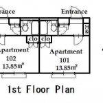guesthouse sharehouse OAK APARTMENT NISHIDAI floorplan1